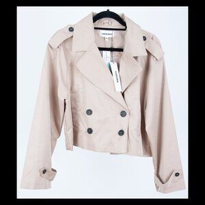 VIGOSS Womens Tan Cayla Cropped Trench Jacket XL NWT